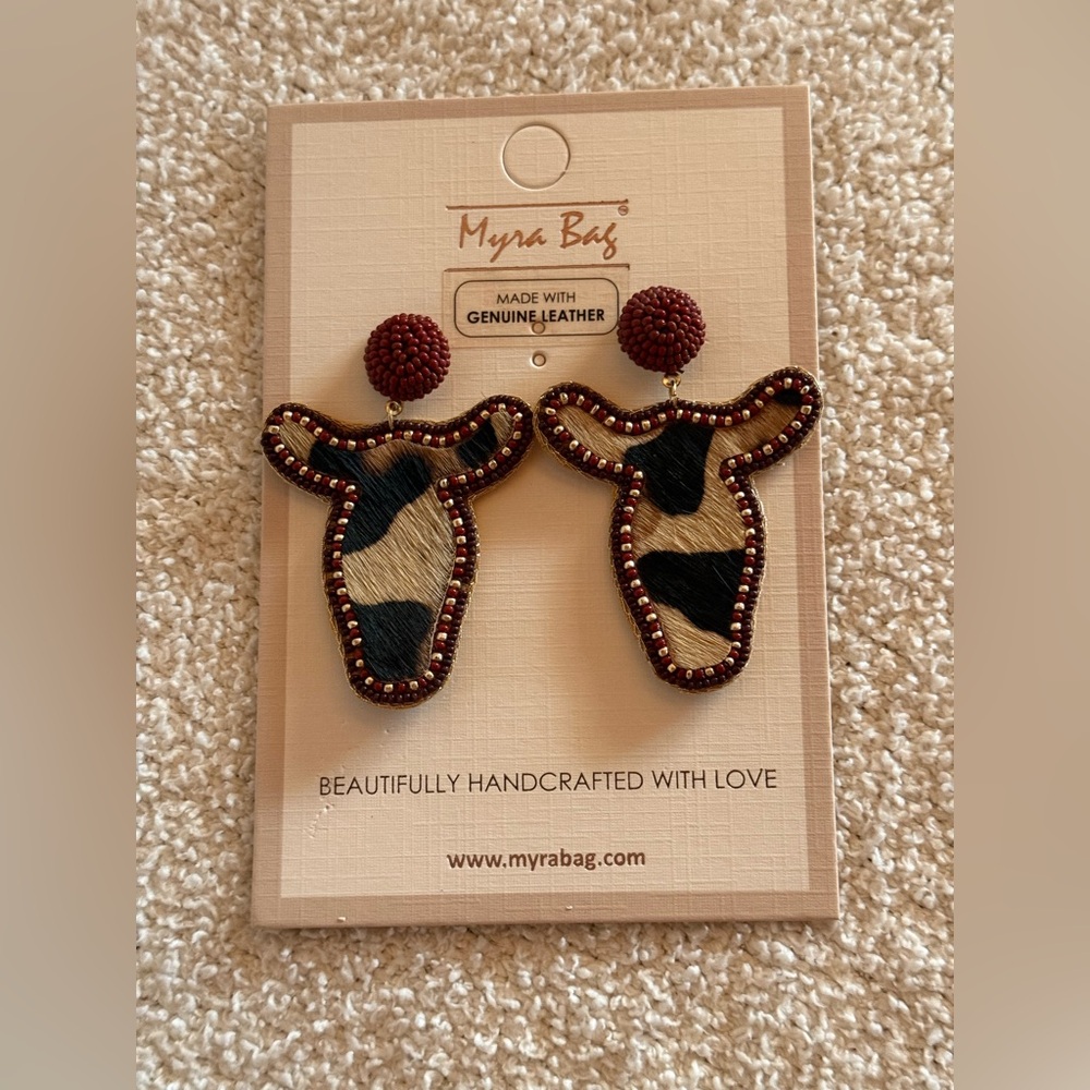Myra Bag Cowhide Earrings